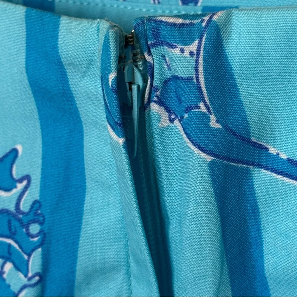 Lilly Pulitzer Skirt Vintage Seahorse White Label Promenade Aqua Blue SZ 0 - Picture 7 of 16